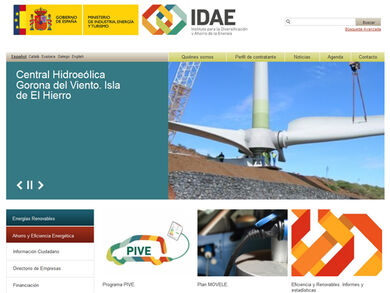IDAE, Instituto para la Diversificacion y Ahorro de la Energía